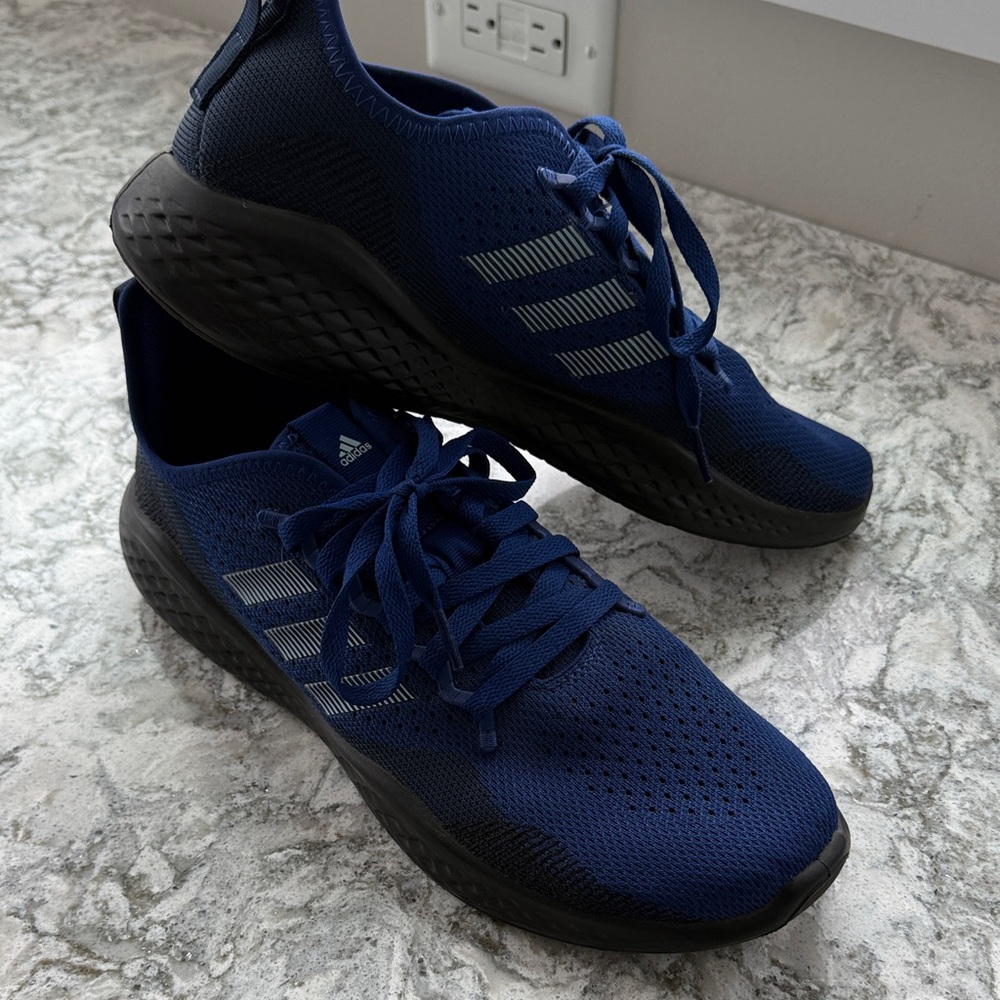 Adidas Navy Running Shoes with Black Soles